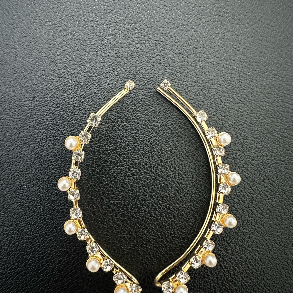 Gold and Pearl Embellished Earrings